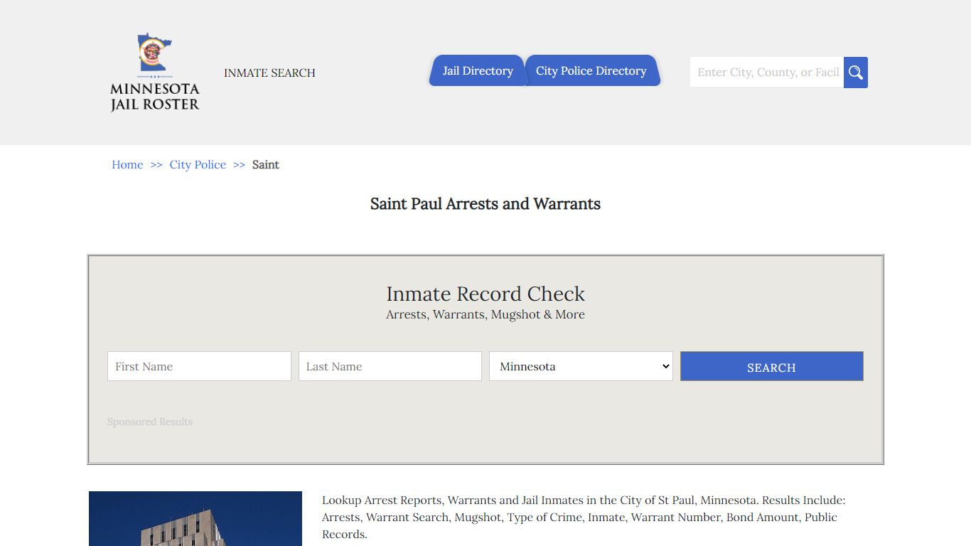 Saint Paul Arrests and Warrants | Jail Roster Search